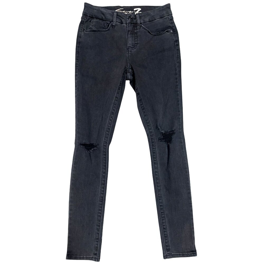 Seven7 Womens Black Tummyless High Rise Skinny Jeans Size 4